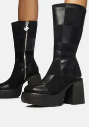 [dELiA*s by Dolls Kill] Groovy Move Patchwork Go Go Boots