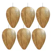 6pcs Wasp Nest Decoy, Hanging Wasp Nest Paper Fake Wasp Nest, Stay Away from Wasps Hornets for Patio Garden Outdoor 6 Pack