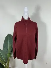 Exclusive WOMENS Solid Colored Quarter Zip Long Sleeve Pullover, Size XL