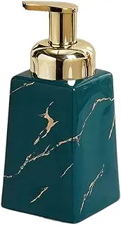 TYMYYS/Marble Ceramic Foaming Soap Dispenser, Foam Soap Dispenser with Gold Pump, Hand Foaming Dispenser, for Barthroom Kitchen-green-400ml/tall
