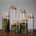 Glass Sealed jar with Handle Food Container for Tea Coffee Beans