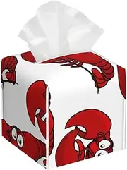 Red Lobster Print Print Square Tissue Box Cover Waterproof Lightweight for Home Office Kitchen Bathroom Car