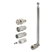 Telescopic Aerial Antenna F Type 75Ohm&PAL TV/BNC/3.5 Adapter Bose-Wave Radio FM