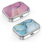 Pill Box 2 Compartment Medicine Pill Case,Portable Pill Box for Pocket or Pur...