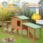 GBPet Rabbit Hutch Large Wooden Cage Chicken Run Ferret Coop Guinea Pig House