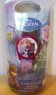 Girls Kids Disney Frozen Anna Elsa Olaf Musical Plays LET IT GO LCD Watch