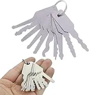 10Pcs Master Keys Stainless Steel Replacement Skeleton Lock Key Set Multiple Shapes Lock Picking Emergency Tool Ten in One Key Embryo Transparent Box Locksmiths Tools Lock Pick Box
