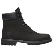 Timberland Mens Premium 6-Inch Black Nubuck Waterproof Boots