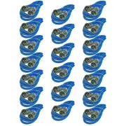 20 BLUE 3 ft foot XLR pin male to female shielded mic microphone extension cable