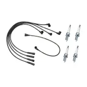 Bosch Leads + 4 x Denso Power Spark Plugs for Mitsubishi Starwagon SF SG SH SJ