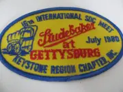 1980 STUDEBAKER SDC MEET AT GETTYSBURG PA 5" PATCH SEW ON FREE SHIP RARE
