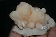 stilbite on chalcedony mineral specimen india #532