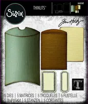 Sizzix Thinlits Die Set 5PK Vault Pillow Box + Bag Remake by Tim Holtz