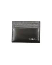 Calvin Klein Card Holder Wallet Black Leather - Wallets & Pouches -Size One