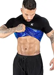 Kewlioo Men's Sauna Suit Shirt - Heat Trapping Sweat Compression Vest, Shapewear Top, Gym Exercise Versatile Shaper Jacket