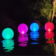 Rukars Floating Ball Pool Light Solar Powered 4 PCS, 14 Inch Inflatable Hanga...