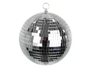 20cm Silver Disco Mirror Ball, Party Room Hanging Decor, 70s Theme Style