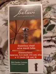 Belavi Stainless Steel Wire Mesh Tube 5.5"x11" Bird Feeder Column Mutiple...