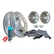 Rear Wheel Bearing Hub Ass + Brake Rotor Pad Kit for Nissan Pulsar N15 W/O ABS