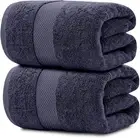 Luxury Soft Navy Bath Sheet Towels - Jumbo 650 GSM Cotton, Quick-Dry & Absorbent