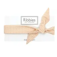 在飛比找momo購物網優惠-【Ribbies】成人蝴蝶結髮帶甜桃幾何圖形(髮帶)