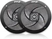 Low-Profile Waterproof Marine Speakers - 100W 4 Inch 2 Way 1 Pair Slim Style Waterproof and Weather Resistant Outdoor Audio Stereo Sound System, for Boat, Off-Road Vehicles - Pyle (Black)