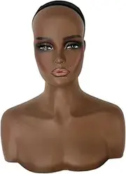 kokiya Female Mannequin Head Wig Showing Stand Jewelry Beauty Accessories Displaying Necklace Multifunctional Scarf with Shoulder