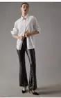 Anthropologie Joni Sequin Flare Pants Black MSRP $188