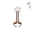 Piercing Ear Labret Gem IN Star Gold Pink