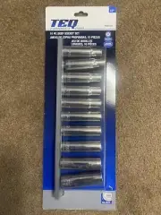 TEQ Correct 80712D Metric 10-Pc 1/2" Drive 12-Pt Deep Socket Set W/ Socket Rail