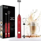 DELM Rechargeable Milk Frother Handheld Foam Maker with Stainless Whisk for C...