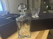 KANARS Crystal Whiskey Set w/ 6x Liquor Glasses and Decanter. Father’s Day gift.