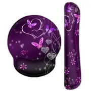 Gaming Round Base Mouse Pad Wrist Support & Keyboard Wrist Pad Combo Set - 2503