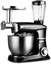 Electric Stand Mixer Multifunctional Egg Flour Bread Beating Blending Machine Fruit Stir Blender Food Processor (Black)