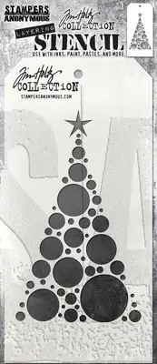 Tim Holtz Layered Stencil 4.125"X8.5"-Modern Tree - 3 Pack