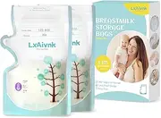 LXAIVNK Breastmilk Storage Bag - 6oz(105 Count), 180ml Breast Milk Storage Bags Freezer, No Leak Milk Storage Bags breastmilk, Strength Thin Design,Breast Milk Bags for Breastfeeding Essentials