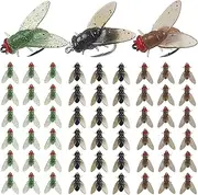 Bionic Fly Fishing Bait, 18pcs Saltwater Fly Fishing Lures Kit Minnow Flies Swimbaits Artificial Dry Flies Fly Hook for Saltwater Freshwater Bass Trout Panfish 15mm