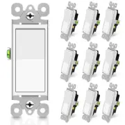 3 Way Paddle Rocker Wall Light Switch 15A 120/277V On/Off Interrupter UL 10Pack