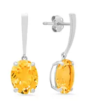 MaxColor 14K 4.10 ct. tw. Citrine Drop Earrings