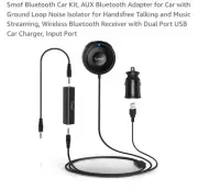 Smof Bluetooth Car Kit, AUX Bluetooth Adapter for Car with Ground Loop Noise...