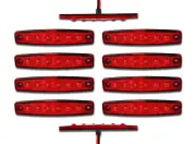 E-MARK 10 x 24V LED REAR RED SIDE MARKER OUTLINE LIGHTS TRUCK RENAULT SCANIA MAN