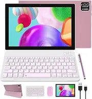 Android Tablet 2 in 1 Tablets 10 Inch, Tablet with Keyboard Mouse Case Stylus Android Tableta Computer Set 10.1" Tab 64GB+4GB 2MP+8MP Dual Camera 6000mAh Battery WiFi Game Tableta PC