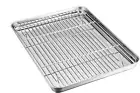 Baking Sheet with Rack Set, Stainless Steel Baking Pan Tray Cookie Sheet with