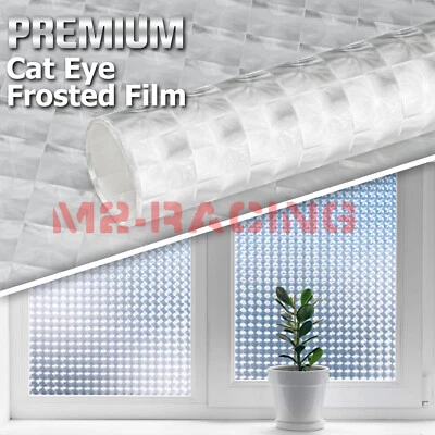 4"x8" Sample Cat Eye Frosted Film Glass Home Bathroom Window Security Privacy