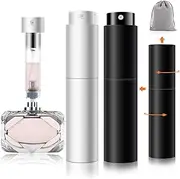 LIAN Travel Perfume Atomizer Refillable Spray Bottle 2 Pack Portable Empty Cologne Dispenser Multicolor Fragrance Scent Pump Case Fill from Bottom 5ml Mini Pocket Size for Traveling and Outgoing 2 Pcs