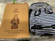 Pawaboo Pet Carrier Backpack for Dog Medium Blue/White Stripe