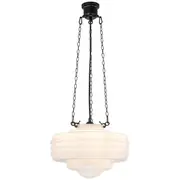 Toorak 3 Chain Pendants Lights Black Art Deco Lighting Detroit Gloss Retro Period