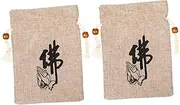 NIYANGLE 2pcs Vintage Cloth Pouches for Jewelry Beads Storage Portable Drawstring Bags for Daily Use Lightweight Organizer for School Shopping Work