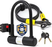 SIGTUNA Bike Lock - 16mm Heavy Duty Bicycle U Lock Shackle and Mount Holder, 1.2m Steel Chain Cable and 3 High-Security Keys for Road Bike, Electric Bike, Folding Bike, Mountain Bike