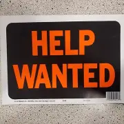 Hy-Ko 9x12 Plastic Sign, Help Wanted, easy readability. Model: 3034